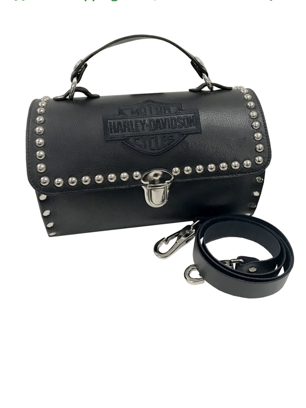 Harley-Davidson Black Leather Studded Mini Satchel